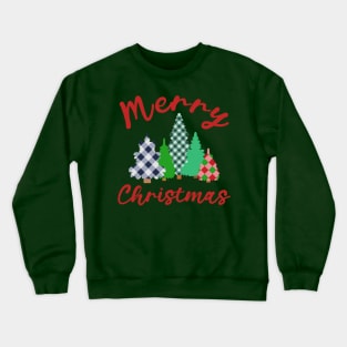 Merry Christmas plaid Christmas tree Crewneck Sweatshirt